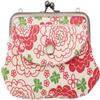 Kyoyu Gamaguchi Coin Purse Tekteko Canvas with Parent-Child Pocket Hana view 1