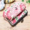 Kyoyu Gamaguchi Coin Purse Tekteko Canvas with Parent-Child Pocket Hana view 2