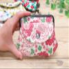 Kyoyu Gamaguchi Coin Purse Tekteko Canvas with Parent-Child Pocket Hana view 4