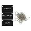 HUBERT Hanging Airpot Labels Black Plastic White Engraved - 2 3/8"L x 1 3/4"H view 1