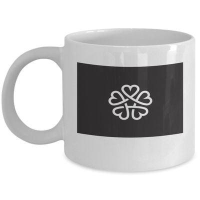 Love Irish Luck symbol on 11 oz white coffee mug