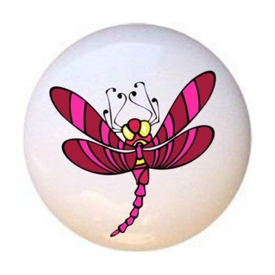 Dragonfly Design #DGF1035 - Dragonflies - DECORATIVE Glossy CERAMIC Cupboard Cabinet PULLS Dresser Drawer KNOBS