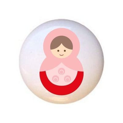 Doll Design #AJ013 - Matryoshka Russian Nesting Dolls Stacking Tea Dolls - DECORATIVE Glossy CERAMIC Cupboard Cabinet PULLS Dresser Drawer KNOBS