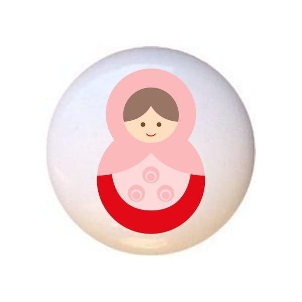 Doll Design #AJ013 - Matryoshka Russian Nesting Dolls Stacking Tea Dolls - DECORATIVE Glossy CERAMIC Cupboard Cabinet PULLS Dresser Drawer KNOBS