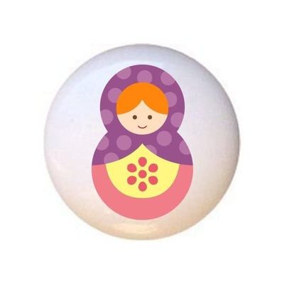 Doll Design #AJ015 - Matryoshka Russian Nesting Dolls Stacking Tea Dolls - DECORATIVE Glossy CERAMIC Cupboard Cabinet PULLS Dresser Drawer KNOBS