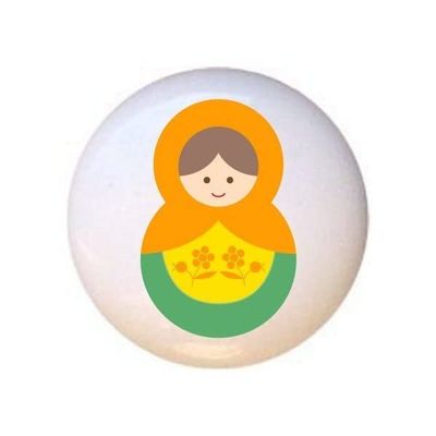 Doll Design #AJ004 - Matryoshka Russian Nesting Dolls Stacking Tea Dolls - DECORATIVE Glossy CERAMIC Cupboard Cabinet PULLS Dresser Drawer KNOBS