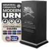 Amaranthine Urn Decorative Cremation Urn for Human Ashes - Customizable Text, Color & Base, Metal Funeral Urns for Adult Men & Women, Burial Memorial Keepsake, Made in USA - US Flag & Rifles With Base view 1