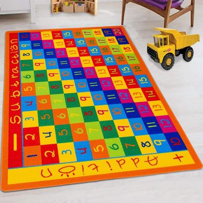 HR Kids Rug: Educational & Playtime Delight, Non-Slip/Gel Back, Multi-Color Design with Additional Chart for Enriching Learning Experiences!