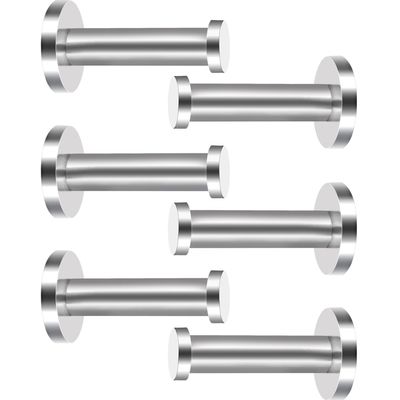 EBOOT 6 Pieces Stainless Steel Wall Mount Robe Coat Hook Towel Wall Hook (3 Inch, Silver)