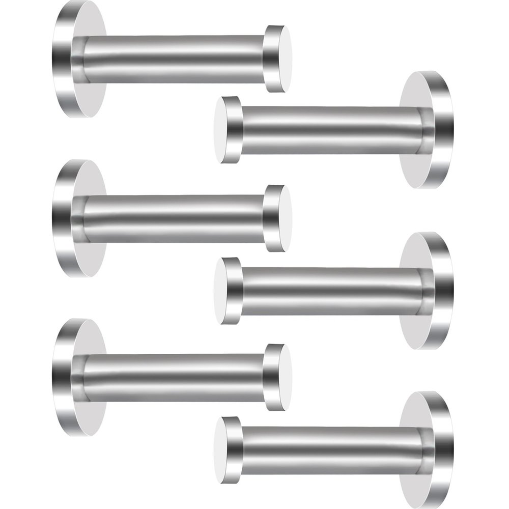 EBOOT 6 Pieces Stainless Steel Wall Mount Robe Coat Hook Towel Wall Hook (3 Inch, Silver)