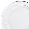 " OCCASIONS " 60 Pieces Plates Pack, Heavyweight Disposable Wedding Party Plastic Bowls (14oz Soup Bowl, White & Silver Rim) view 2