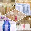 Efavormart 5PCS of Royal Organza Embroidered Premium Table Top Runner for Weddings Party Decor Fit Rectangle and Round Table view 4