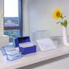 HAN Index Card Box DIN A8 Landscape Innovative Flash Card File Modern Design for 200 Index Cards with Steel Hinge Includes 100 Cards and A-Z Index 979-63 Translucent Clear view 3