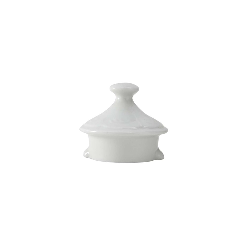 Tuxton China CHT-170L Coffee/Tea Pot Lid, for CHT-170, embossed, microwave & dishwasher safe, oven proof, fully vitrified, lead-free, Chicago, Porcelain White, Pack of 12