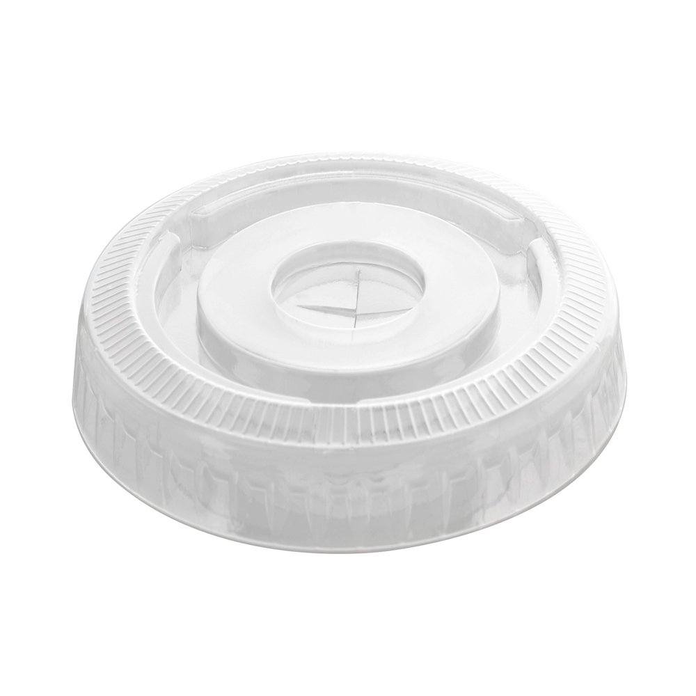 Fineline Flat Lid, W/Slot, Pet, 78mm - 1000/Cs (100 x 10), Clear