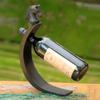NOVICA Handmade Black Balinese Pony Wood Wine Bottle Holder view 3