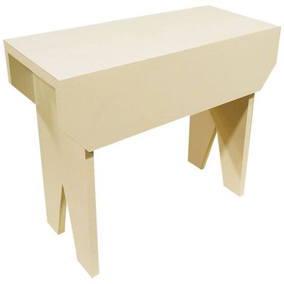 Sawdust City 2 ft Wood Bench Long (Solid Cream)