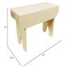 Sawdust City 2 ft Wood Bench Long (Solid Cream) view 2