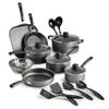 18 Piece Nonstick Cookware Set - Gray - Aluminum Construction, Dishwasher Safe, Compatible with Gas, Electric, Ceramic Cooktops - Includes Saut Pans, Griddle, Dutch Oven, Cooking Utensils view 1