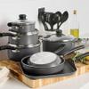 18 Piece Nonstick Cookware Set - Gray - Aluminum Construction, Dishwasher Safe, Compatible with Gas, Electric, Ceramic Cooktops - Includes Saut Pans, Griddle, Dutch Oven, Cooking Utensils view 2
