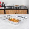Restaurantware One Fourth (1/4th) Steam Table Pan - 2.5" Deep - Collapsible Handles - Anti Jam - Commercial Grade Stainless Steel - 1ct Box - Met Lux view 3