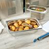 Restaurantware One Fourth (1/4th) Steam Table Pan - 2.5" Deep - Collapsible Handles - Anti Jam - Commercial Grade Stainless Steel - 1ct Box - Met Lux view 4