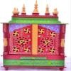 Jodhpur Handicrafts Wooden Home Temple/Wooden Pooja Mandap/Wooden Pooja Mandir with Bulb view 1