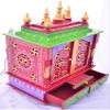 Jodhpur Handicrafts Wooden Home Temple/Wooden Pooja Mandap/Wooden Pooja Mandir with Bulb view 3