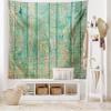 Ambesonne Egypt Tapestry, Hieroglyphs on Wooden Board Mystic Egyptian Mummy Motherland Culture Image, Wide Wall Hanging for Bedroom Living Room Dorm, 60" X 40", Seafoam view 2