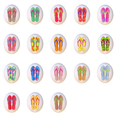 SET OF 18 KNOBS - Flip Flops by I365 - DECORATIVE Ceramic Dresser Drawer PULLS Cabinet Cupboard KNOBS
