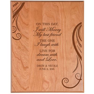 LifeSong Milestones Personalized Wedding Guest Book Gift Every Love Story is Beautiful Mr & Mrs Custom Anniversary Cherry Wood Wedding Memory Album Gift Ideas Made (On This Day 12x18)