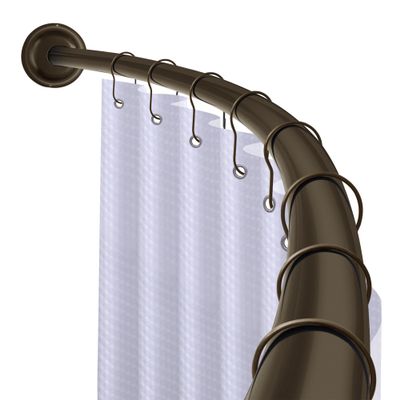 Utopia Alley Rustproof Wall Mounted Single Curved Shower Rod, Aluminum, adjustable from 45" to 72" Wide, Oil Rubbed Bronze