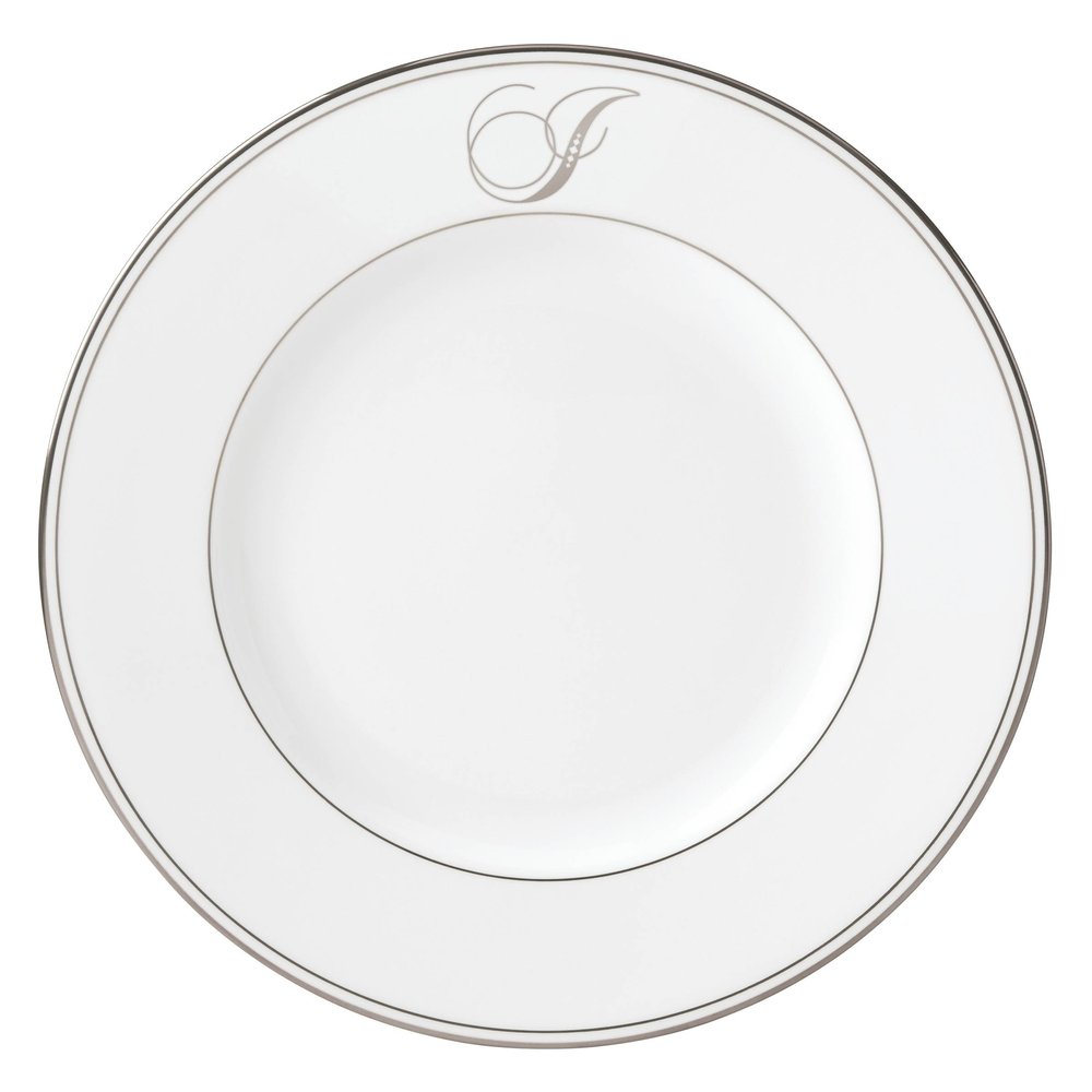 Lenox Federal Platinum Script Monogram Dinnerware Dinner Plate, I