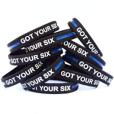 Ten (10) of Got Your Six Wristbands with Thin Blue Line