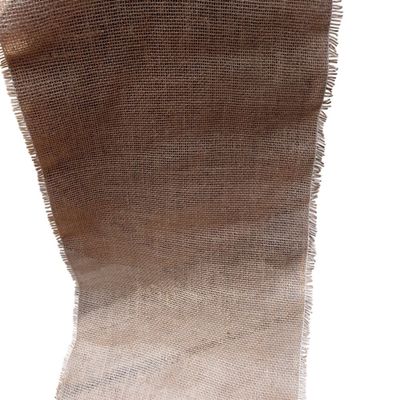 Burlap Table Runner with Fringed Edge, Vintage Shabby Wedding Fabric, 12.5 x 76 Inches, Rustic Table Decor, Tablecloths, (Natural), (Set of 6)