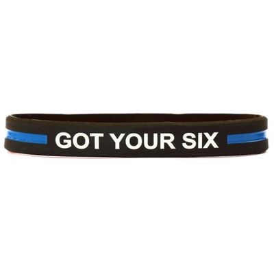 SayitBands One (1) of Got Your Six Wristband with Thin Blue Line
