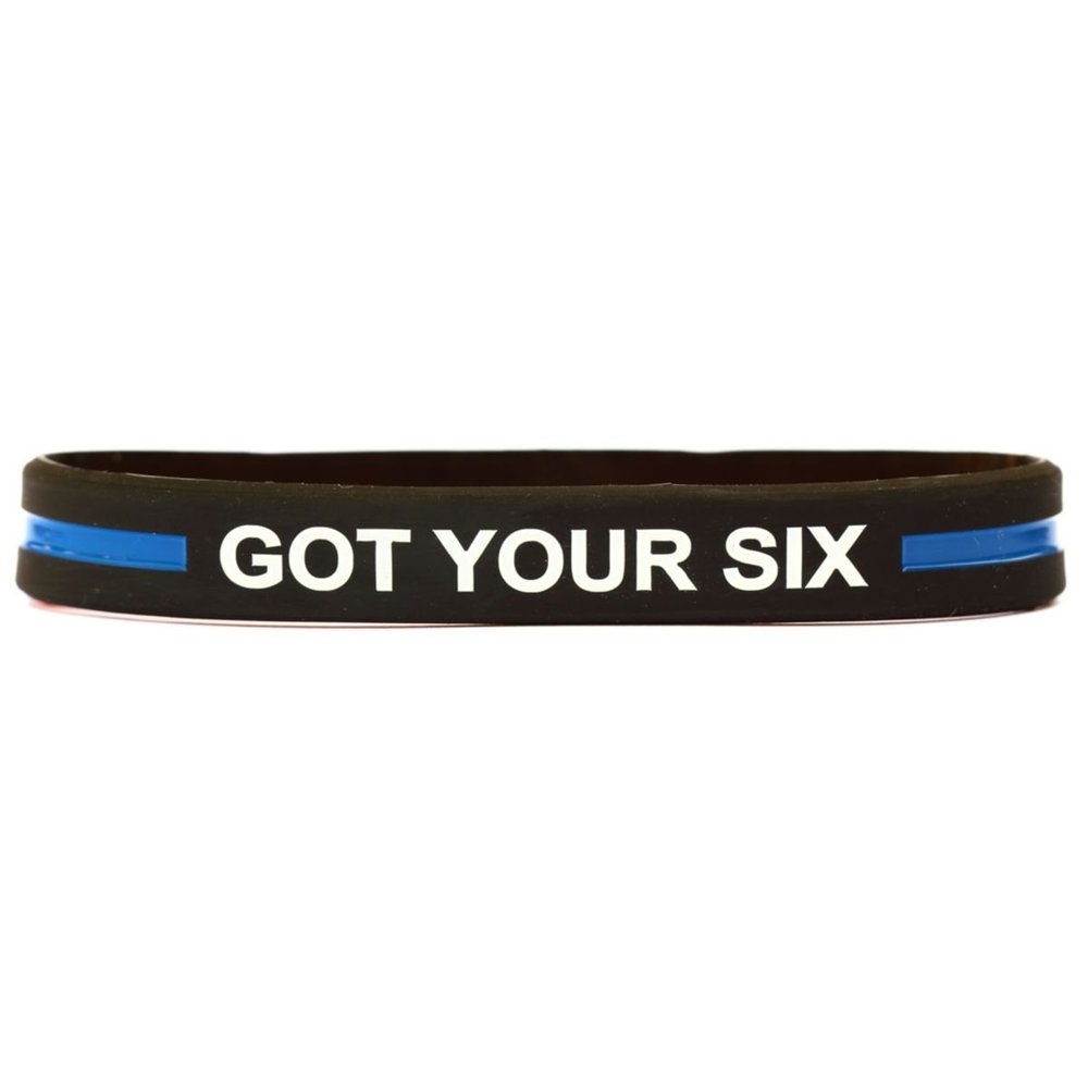 SayitBands One (1) of Got Your Six Wristband with Thin Blue Line