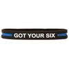 SayitBands One (1) of Got Your Six Wristband with Thin Blue Line view 1