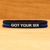 SayitBands One (1) of Got Your Six Wristband with Thin Blue Line view 2