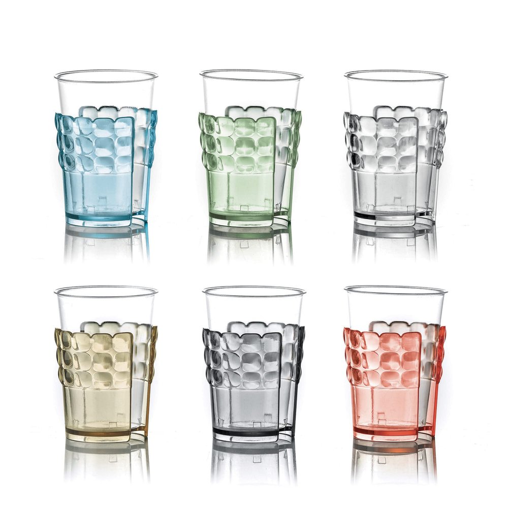 Fratelli Guzzini Port Avaso Holder and Cup Free Standing  Clear  Methacrylsuremethylester Styrene (SMMA)  Tiffany Pio & Tito TOSO, 134 mm, us:one Size, Transparent