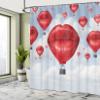 Ambesonne Fantasy Shower Curtain, Woman Lips Shaped Hot Balloons in The Sky Surreal Fun Romantic Design Print, Cloth Fabric Bathroom Decor Set with Hooks, 69" W x 70" L, Pale Blue Red view 4