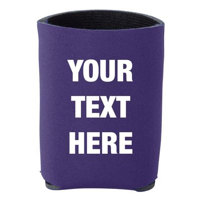 12 pieces Custom Personalized Insulated Beverage Holder Your Text Here Beer Can Insulators, Coolies for 12 ounce Cans and Bottles (Purple)