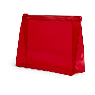eBuyGB Transparent PVC Toiletry Bag/Cosmetic Pouch for Travel (Pack of 5 /Red)