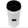 White 5 Gallon Bucket with Black Gamma Seal Lid and Black Oversized Ergonomic Grip view 1