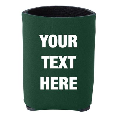 12 pieces Custom Personalized Insulated Beverage Holder Your Text Here Beer Can Insulators, Coolies for 12 ounce Cans and Bottles (Forest)