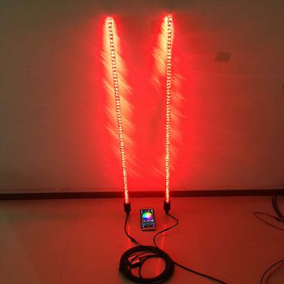 Pair of 3ft Dream Color Chasing LED Whip Lights Spiral Tube Blue-Tooth Control