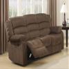 AC Pacific Bill Collection Modern Fabric Upholstered Living Room Reclining Sofa with Padded Pillow Top Armrests, Brown, (Bill-Brown-DRS) view 1