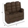 AC Pacific Bill Collection Modern Fabric Upholstered Living Room Reclining Sofa with Padded Pillow Top Armrests, Brown, (Bill-Brown-DRS) view 2