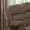 AC Pacific Bill Collection Modern Fabric Upholstered Living Room Reclining Sofa with Padded Pillow Top Armrests, Brown, (Bill-Brown-DRS) view 3