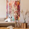 Ambesonne Marine Life Tapestry, European Venice City Blurry Abstract Backdrop with Navy Sea Compass Art Print, Wall Hanging for Bedroom Living Room Dorm Decor, 60" X 80", Coral Beige view 2